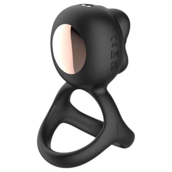 Biu-Biu - pierścień na penisa z wibratorem do łechtaczki - czarny
