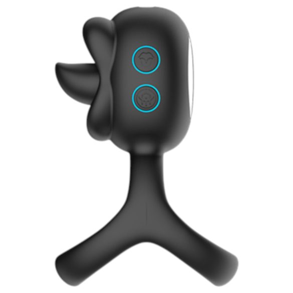 Biu-Biu - pierścień na penisa z wibratorem do łechtaczki - czarny