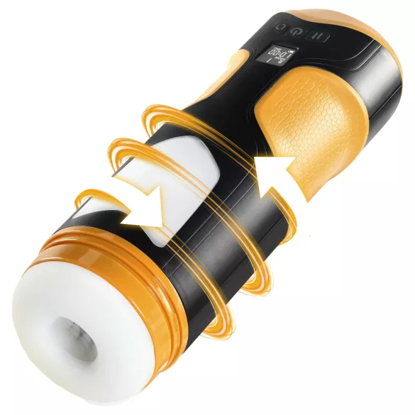 Lonely - masturbator męski z funkcją pchającą i obrotową - czarny