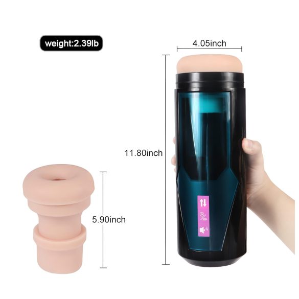 Lonely - masturbator tłoczący z dźwiękiem - czarny