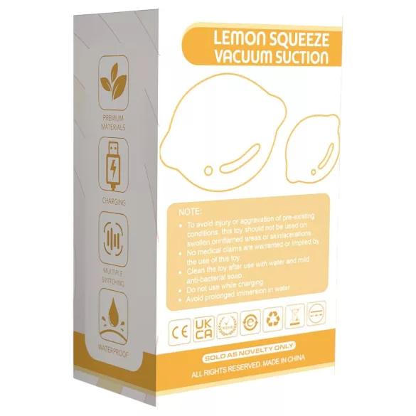 Lemon Squeeze - żółty wibrator ssący łechtaczkę w kształcie cytryny