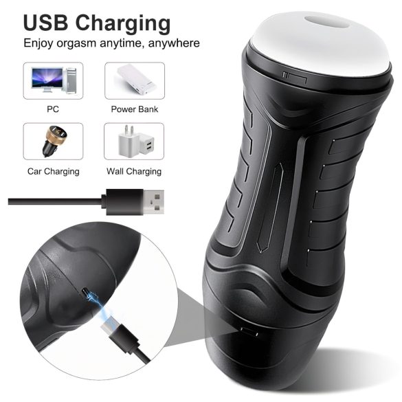 AlvUp - masturbator ssąco-wibrujący - czarny