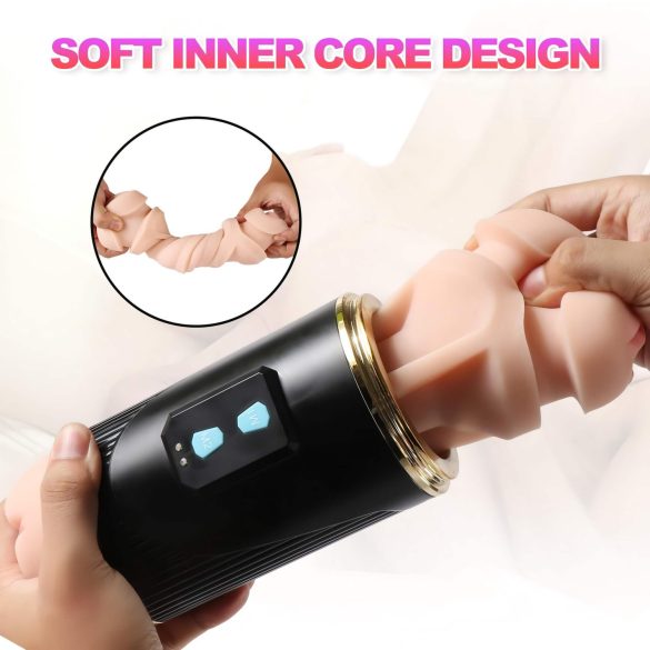 Lonely - masturbator usta i pochwa - realistyczny, czarno-beżowy