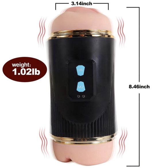 Lonely - masturbator usta i pochwa - realistyczny, czarno-beżowy