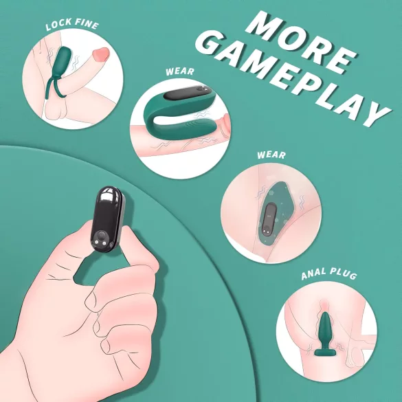 Sex HD - zestaw wibratorów 4 sztuki - bezprzewodowy pilot - akumulator - zielony