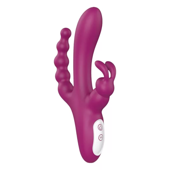 Sex HD Joker - wibrator trójramienny ładowany wodoodporny silikon fioletowy