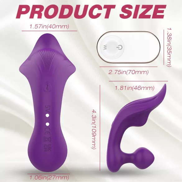 Sex HD Chomper - wibrator łechtaczkowo-analny wodoodporny - fioletowy