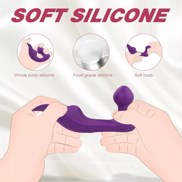 Sex HD Chomper - wibrator łechtaczkowo-analny wodoodporny - fioletowy