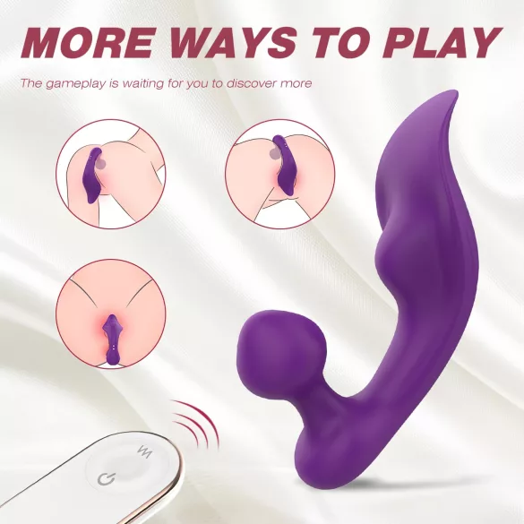 Sex HD Chomper - wibrator łechtaczkowo-analny wodoodporny - fioletowy