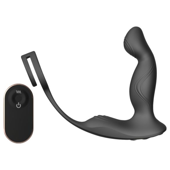 Sex HD Virgil - wibrator prostaty z pierścieniem penisa i jąder (czarny)