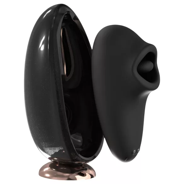 Sex HD Mirror - wibrator do lizania z funkcją podgrzewania - czarny