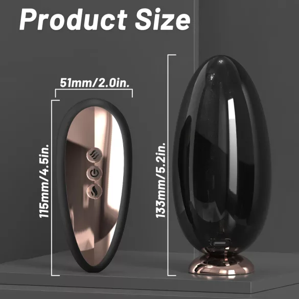 Sex HD Mirror - wibrator do lizania z funkcją podgrzewania - czarny