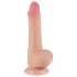 Sliding-Skin - podwójny wibrator z przyssawką, dwuwarstwowy - 19,5 cm (naturalny)