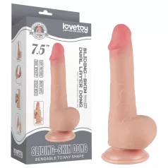   Lovetoy - dildo realistyczne z jądrami - podwójna warstwa - 20 cm - cielisty