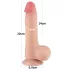 Lovetoy - dildo realistyczne z jądrami - podwójna warstwa - 20 cm - cielisty
