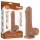 Lovetoy - dildo z jądrami - podwójna warstwa - 18,3 cm - cielisty