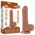 Lovetoy - dildo z jądrami - podwójna warstwa - 18,3 cm - cielisty