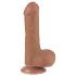 Lovetoy - dildo z jądrami - podwójna warstwa - 18,3 cm - cielisty