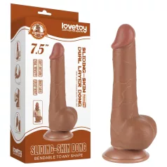   Lovetoy - dildo z jądrami - podwójna warstwa - 19,5 cm - cielisty