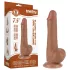 Lovetoy - dildo z jądrami - podwójna warstwa - 19,5 cm - cielisty