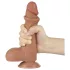Lovetoy - dildo z jądrami - podwójna warstwa - 19,5cm ciemny cielisty