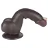 Lovetoy - dildo z jądrami - dwuwarstwowy, realistyczny - 19,5 cm, brązowy
