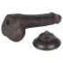 Lovetoy - dildo z jądrami - dwuwarstwowy, realistyczny - 19,5 cm, brązowy