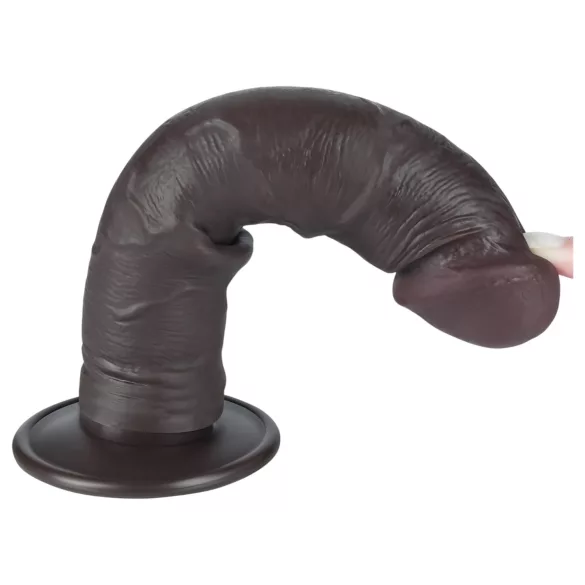 Lovetoy - dildo z przyssawką - dwuwarstwowy - 20 cm - brązowy