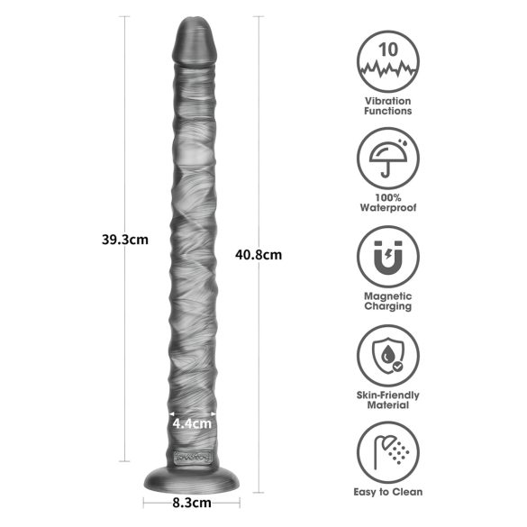 Lovetoy King Sized - wibrator XXL - 40,5 cm - szary