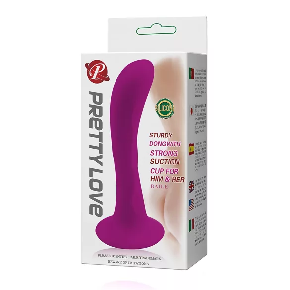 Pretty Love Baile - korek analny z przyssawką - zakrzywiony - silikon różowy