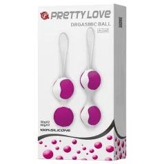   Pretty Love - kulki gejszy zestaw regulowany - silikon biało-fioletowy