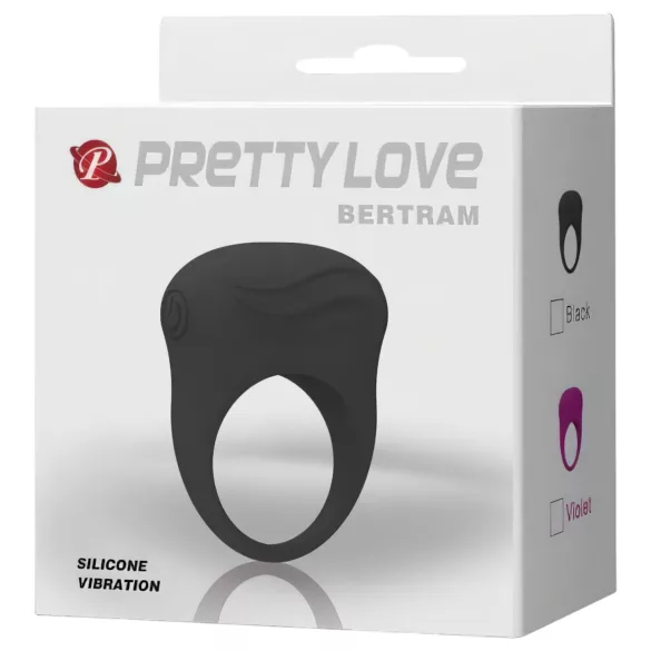 Pretty Love Bertram - pierścień na penisa wibrujący wodoodporny czarny