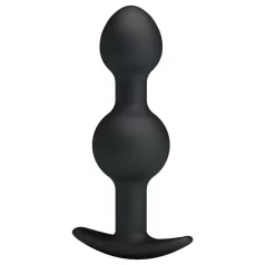   Pretty Love - dildo analne z kulką wewnątrz - silikon czarny