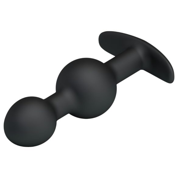 Pretty Love - dildo analne z kulką wewnątrz - silikon czarny