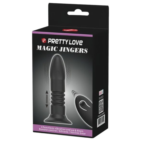 Pretty Love Magic Jinger - wibrujący korek analny z funkcją thrustingu - czarny