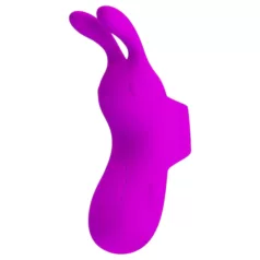   Pretty Love Bunny - wibrator na palec z uszkami - silikon - fioletowy