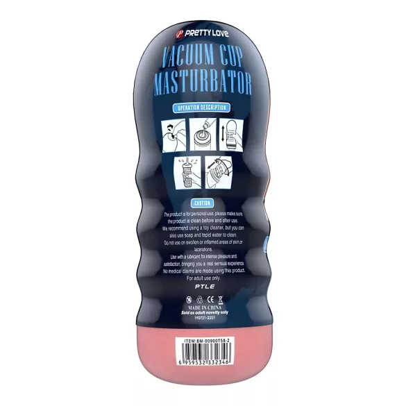 Pretty Love Vacuum Cup - realistyczny masturbator w kształcie ust (kolor cielisty)