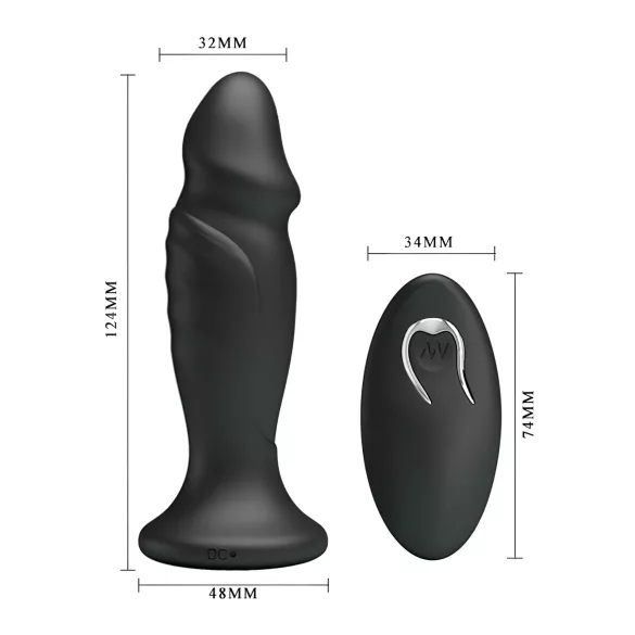 MR. PLAY - wibrujący korek analny bezprzewodowy ładowany USB czarny
