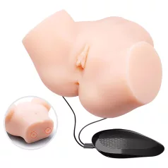   Crazy Bull - masturbator realistyczny wibrujący vagina-anus - kolor naturalny