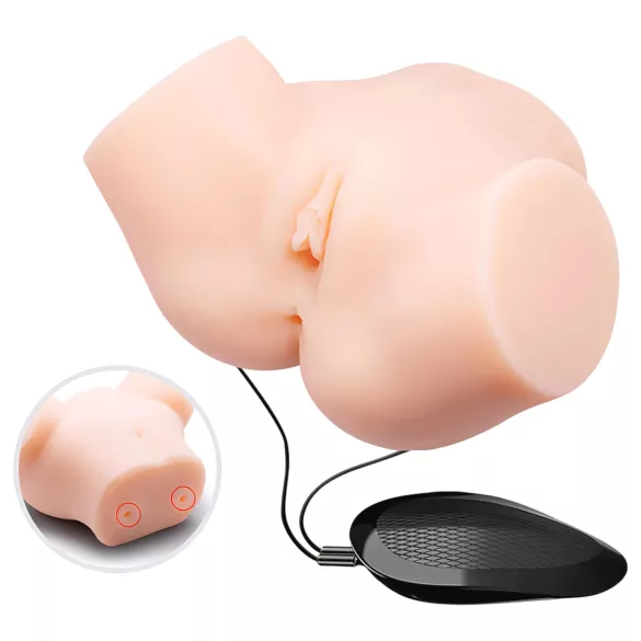 Crazy Bull - masturbator realistyczny wibrujący vagina-anus - kolor naturalny