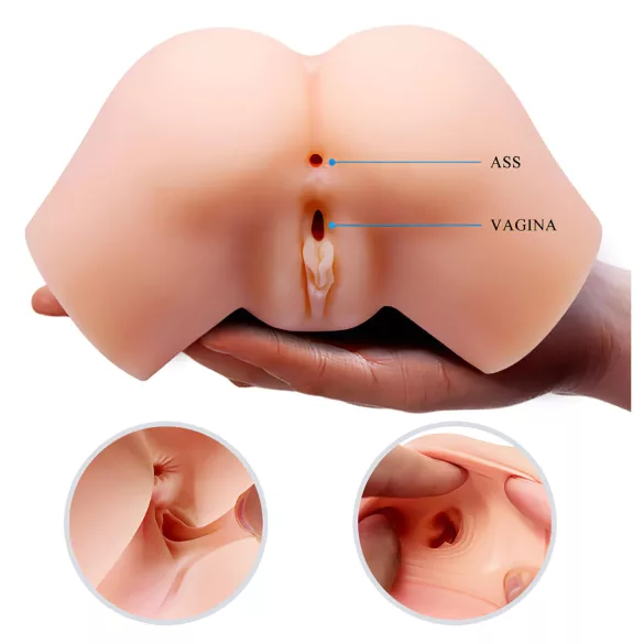 Crazy Bull - masturbator realistyczny wibrujący vagina-anus - kolor naturalny