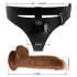 Pretty Love Szelki - uniwersalne z dildo - 17 cm (czarne)