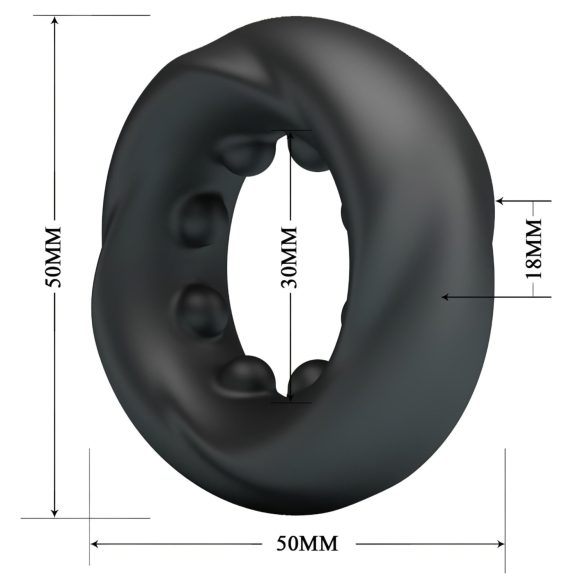 Crazy Bull - pierścień erekcyjny - stymulujący - silikon czarny