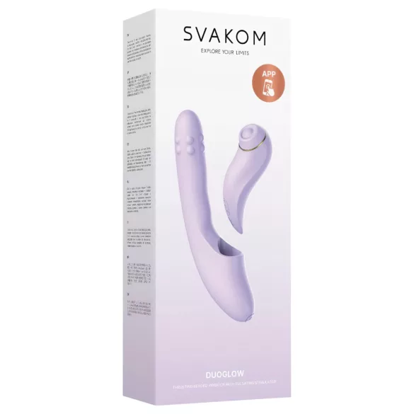 Svakom DuoGlow - wibrujący stymulator punktu G i łechtaczki sterowany aplikacją (fioletowy)