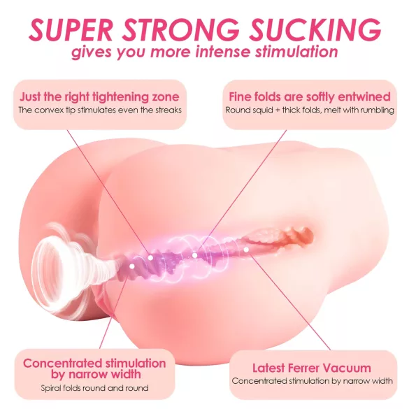 Vibeconnect - Masturbator tułowiowy sterowany aplikacją dla mężczyzn (naturalny kolor)