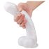 Dildo HD Martin z przyssawką i jądrami - realistyczne, białe.