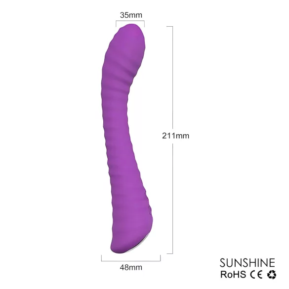 Sex HD Sunshine - wibrator do punktu G z ładowaniem USB - żłobiony - fioletowy