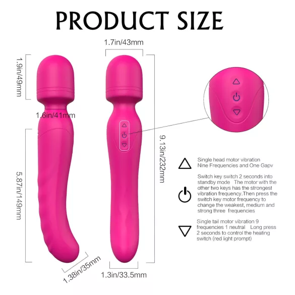 Sex HD Iris - wibrator masujący z podgrzewaniem i 2 silnikami - różowy