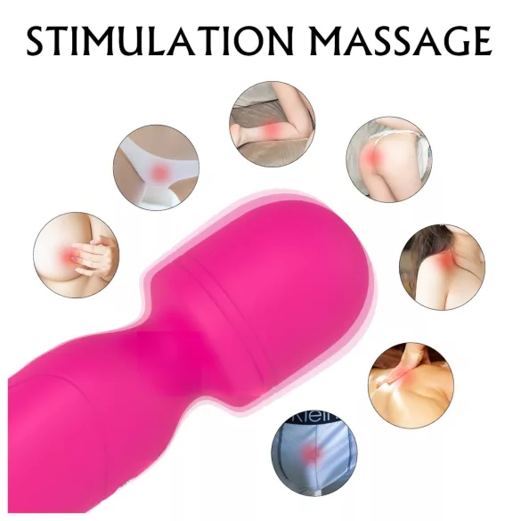 Sex HD Iris - wibrator masujący z podgrzewaniem i 2 silnikami - różowy