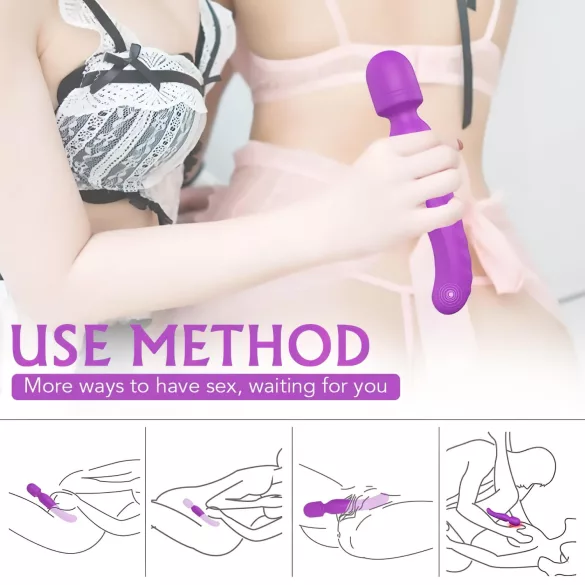 Sex HD Iris - wibrator masujący z 2 silnikami i funkcją podgrzewania - fioletowy